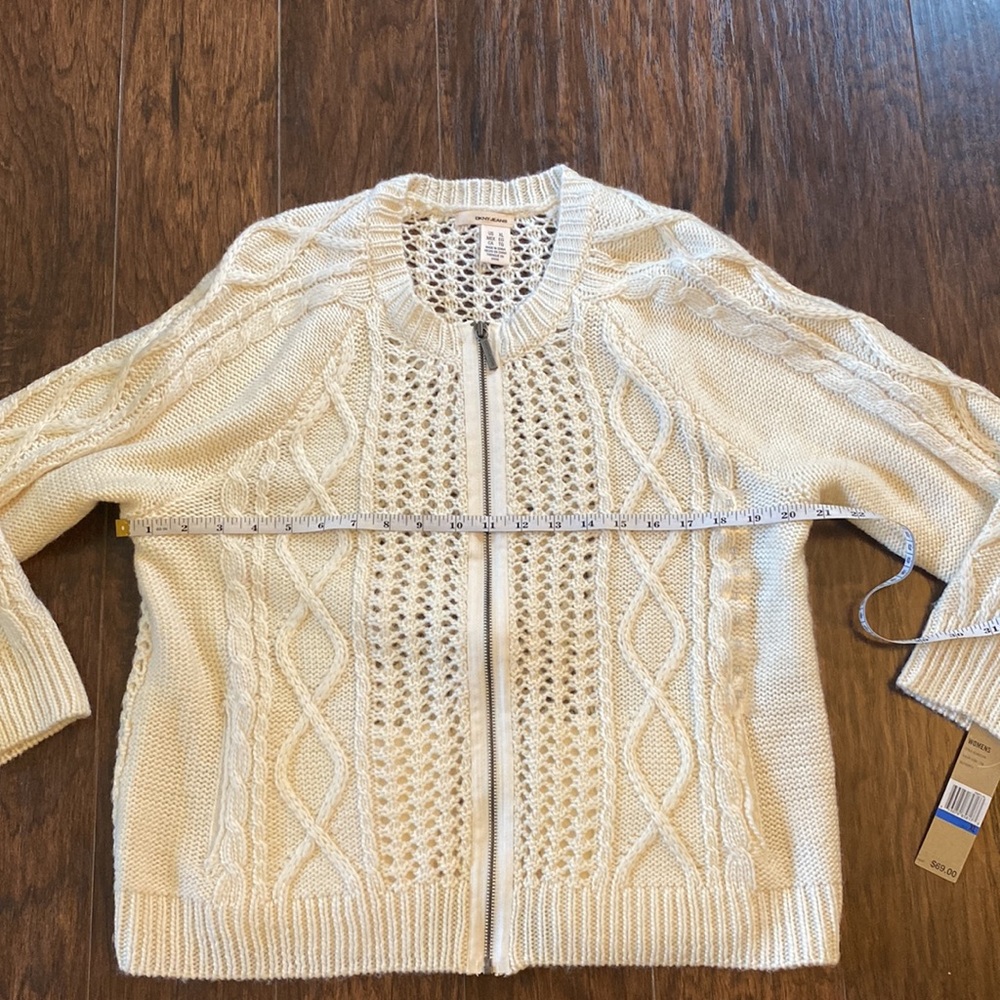 NWT DKNY Cable Knit Front Zipper Sweater Cardigan - Picture 6 of 9